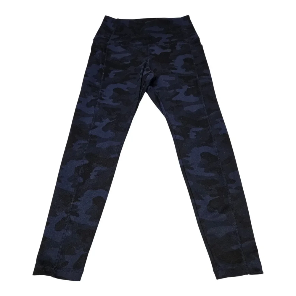 Danskin Womens Blue Camo High Rise Leggings‎ with Pockets Size Medium 9670